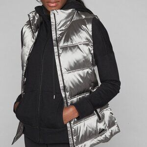 Athleta Silver Twill Vest